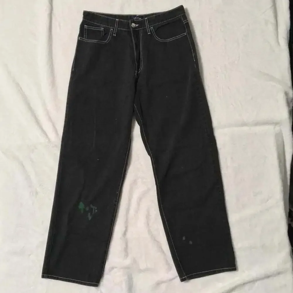 Noah Black Contrast Stitch Denim Jeans